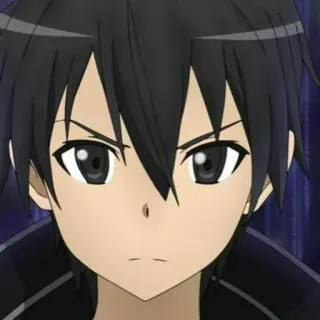 ⚔ Kirito Sword Art Online anime, kirito, sword art online, character, male, black hair telegram sticker