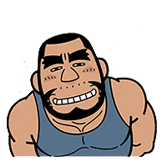 👀 homem, desenho animado, personagem, forte, musculoso, regata telegram sticker