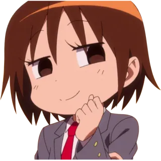 😏 anime, ragazza, divisa scolastica, altezzosa, espressione, carina telegram sticker