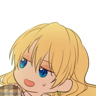 🎀 อนิเมะ, การ์ตูน, ผมบลอนด์, น่ารัก, ผู้หญิง, ตัวละคร, สีหน้า telegram sticker