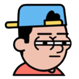 😐 漫画, キャラクター, 男の子, 帽子, 面白い telegram sticker