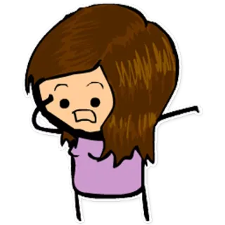 😧 sticker, cartoon, vrouw, personage, illustratie telegram sticker