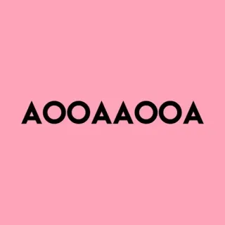 💓 AOOAAOOA teks, merah muda, huruf telegram sticker