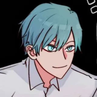 🧊 Anime, Mangá, Desenho animado, Retrato, Cabelo azul telegram sticker