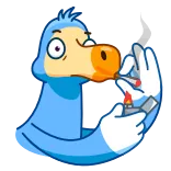 😨 vogel, cartoon, dodo, grappig, schattig, dier telegram sticker