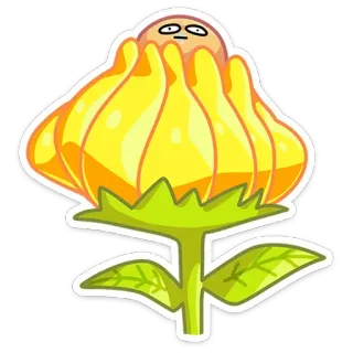 🌻 flor, planta, dibujo animado, pegatina, lindo, amarillo whatsapp sticker