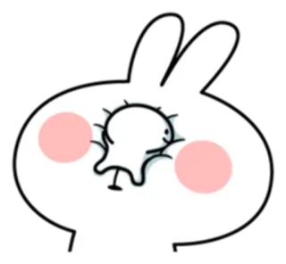 👶 autocollant, lapin, dessin animé, mignon, blanc, rose, animal telegram sticker