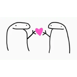 😀 florkofcows, 爱, 心, 火柴人, 卡通 telegram sticker