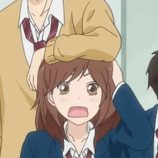 🥡 anime, school uniform, cartoon, shocked, grab, student telegram sticker