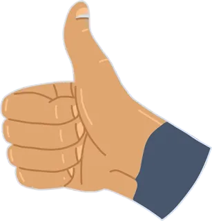 👍 Duim omhoog, Handgebaar, Goedkeuring, Akkoord, Positief, Leuk telegram sticker