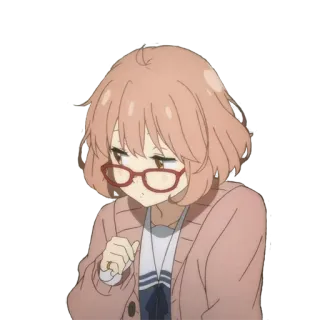 🤔 Anime, Mädchen, Niedlich, Cartoon, Brille telegram sticker