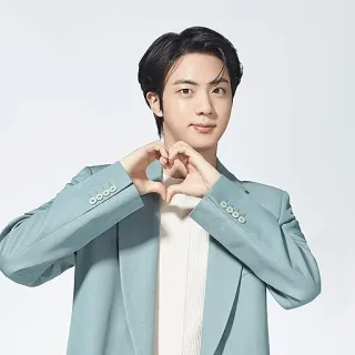 🤍 Jin K-pop, BTS, Idole, Chanteur, Coeur, Portrait, Jin telegram sticker