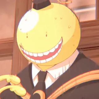 😀 Koro-sensei Assassination Classroom Anime, Professor, Monstro, Amarelo, Sorriso telegram sticker