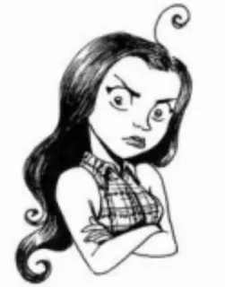 😠 femme, dessin animé, personnage, illustration, en colère, pose whatsapp sticker