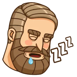 💤 zzz schlafen, müde, Nickerchen, zzz, schläfrig, Mann, Bart telegram sticker