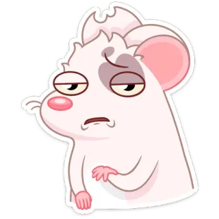 🤔 Maus, Tier, Cartoon, niedlich, erschöpft, verschlafen, Nagetiere telegram sticker