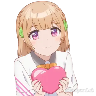 ❤️ YanyunLab Anime, Gadis, Lucu, Hati, Karakter telegram sticker