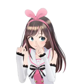 ☝ Kizuna Ai ragazza anime, youtuber virtuale, kizuna ai, cartone animato, anime, orecchie da coniglio telegram sticker
