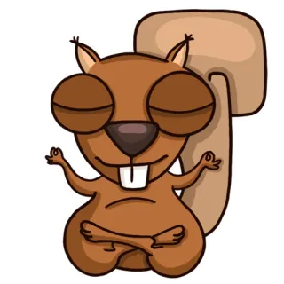💆‍♀️ Eichhörnchen, Yoga, Meditation, Tier, Cartoon telegram sticker