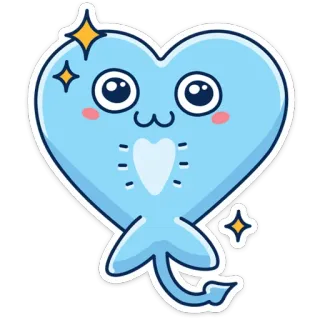 ❤️ carino, foca, cuore, kawaii, animale whatsapp sticker