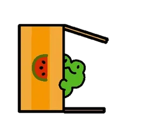 💚 Frosch, Wassermelone, Gucken, Cartoon, Sticker, Süß, Tier whatsapp sticker