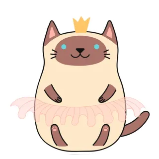 😰 kot, korona, tutu, księżniczka, zwierzę, słodki telegram sticker