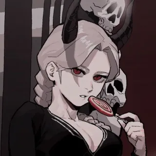 ⌛️ anime, devil, demon, lollipop, skull telegram sticker