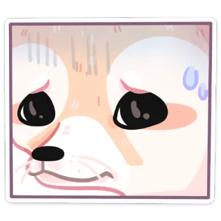 😅 perro, triste, ansioso, preocupado, cachorro, animal telegram sticker