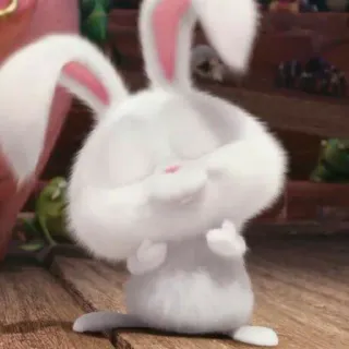 😌 Snowball The Secret Life of Pets ウサギ, バニー, 漫画, ペット, かわいい, 動物, 白 telegram sticker