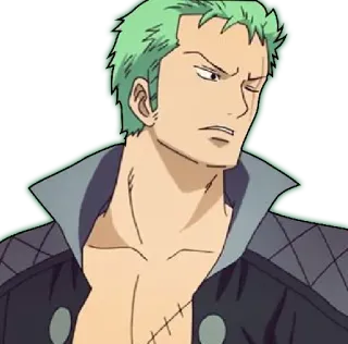 😒 Zoro One Piece anime, scar, pirate, fighter, swordsman telegram sticker