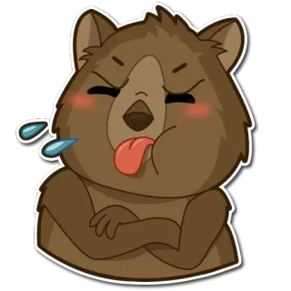 😛 bear, cartoon, emoji, funny, animal, sticker telegram sticker