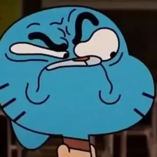 🤨 Gumball Watterson The Amazing World of Gumball kartun, kucing, biru, marah, animasi telegram sticker