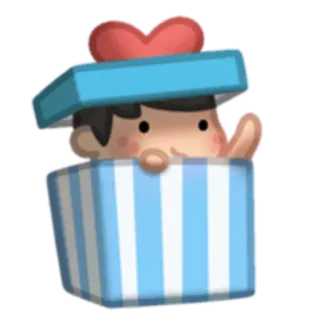 🎁 cadeau, doos, persoon, cartoon, hart, verrassing telegram sticker