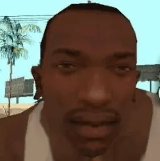 🚬 CJ Grand Theft Auto video game, GTA, CJ, Carl Johnson telegram sticker