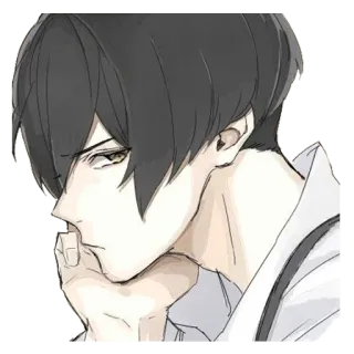 😒 Anime, Mangá, Menino, Personagem, Ilustração, Desenho telegram sticker