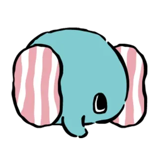 🙁 elefante, animal, fofo, desenho animado, adesivo whatsapp sticker