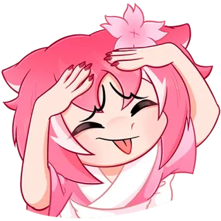 😝 anime girl, kawaii, cute, pink, cartoon, digital art, sticker telegram sticker