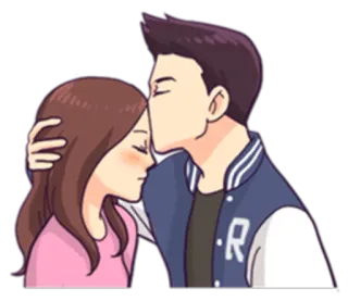 💏 amor, beso, pareja, afecto, dibujos animados telegram sticker
