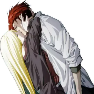❤ baiser, romance, amour, anime, couple telegram sticker