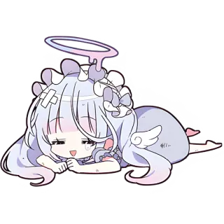 🤣 anime, chibi, cute, crying, angel, halo telegram sticker