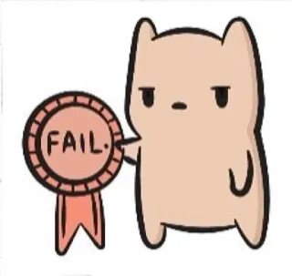 🙄 FAIL fail, award, cartoon, funny, cute, ribbon telegram sticker