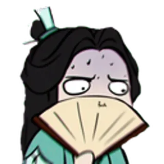 😢 การ์ตูน, แฟนคลับ, ตัวละคร, กังวล, ประหม่า whatsapp sticker