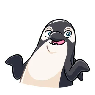 🤷‍♂️ 범고래, 고래, 만화, 동물, 해양 생물, 바다 telegram sticker
