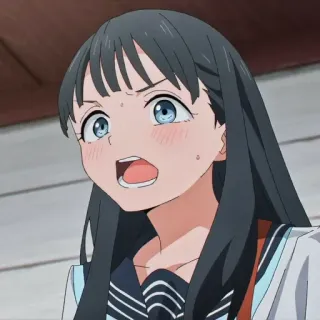 🍥 anime, menina, uniforme escolar, surpresa, menina anime telegram sticker