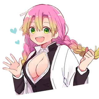 👋 Mitsuri Kanroji Demon Slayer Anime, Thanh Gươm Diệt Quỷ, Mitsuri Kanroji, Gái anime, Kawaii telegram sticker