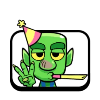 🥳 goblin, party, celebration, cartoon, green, alien telegram sticker