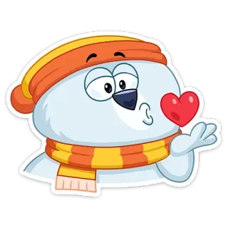 😀 Dessin animé, Ours polaire, Amour, Coeur, Hiver, Mignon, Écharpe, Chapeau telegram sticker