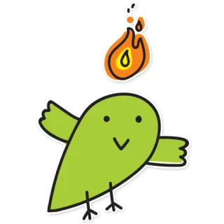🔥 새, 불, 만화, 불꽃, 동물, 스티커 telegram sticker