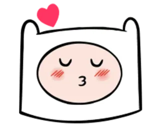 😘 Finn Mertens Adventure Time cartoon, animation, cute, Finn, Adventure Time, character telegram sticker