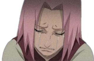 🤧 Sakura Naruto 悲しい, 泣く, アニメ, ナルト, サクラ telegram sticker